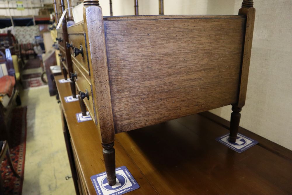 A pair of Georgian style mahogany two tier occasional tables, width 48cm, depth 40cm, height 70cm